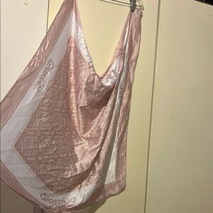 Glossier Pink and White Scarf